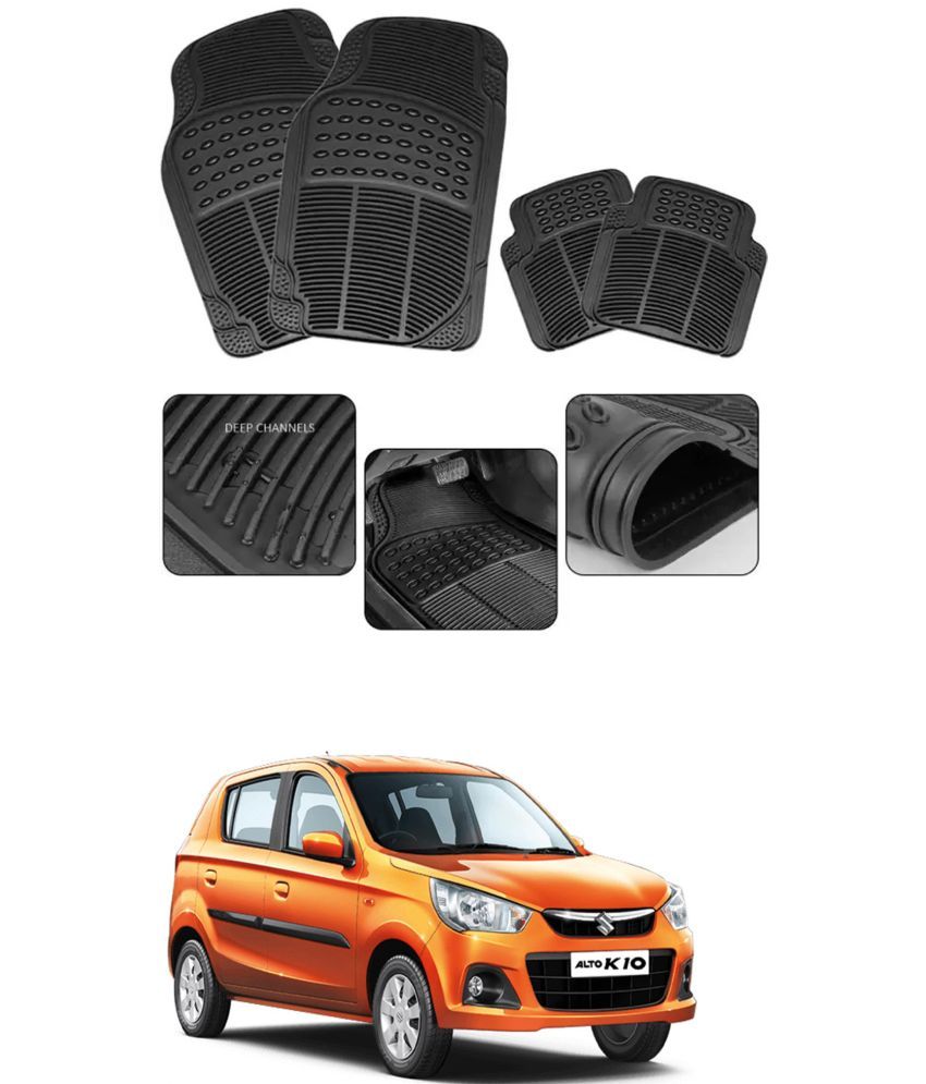     			RONISH Car Rubber Mat (Set Of 4) Foot Mat For Maruti Suzuki Alto K10