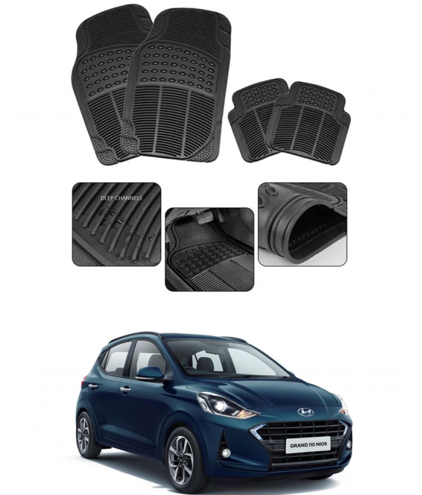     			RONISH Car Rubber Mat (Set Of 4) Foot Mat For Hyundai Grand I10 Nios