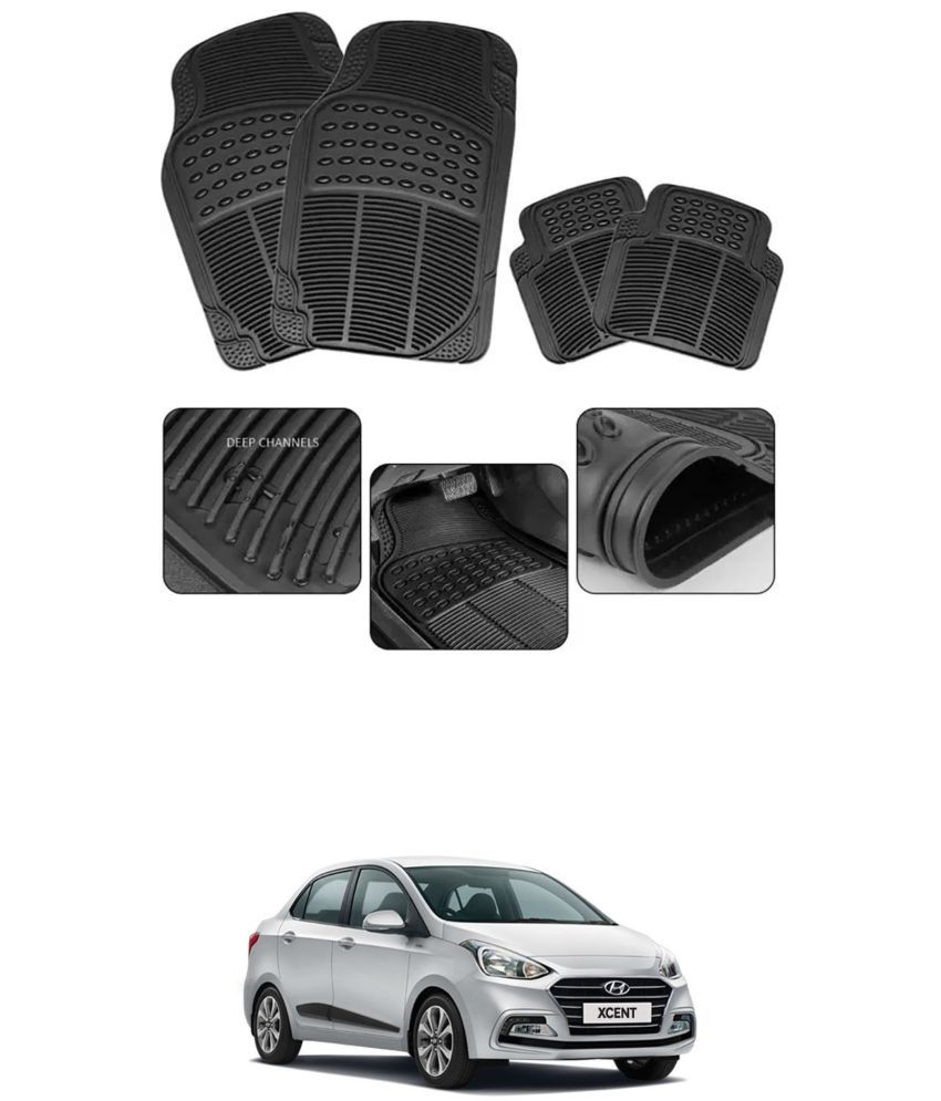     			RONISH Car Rubber Mat (Set Of 4) Foot Mat For Hyundai Xcent