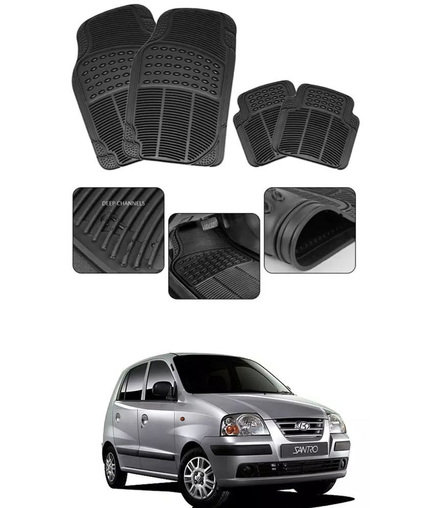     			RONISH Car Rubber Mat (Set Of 4) Foot Mat For Hyundai Santro Xing