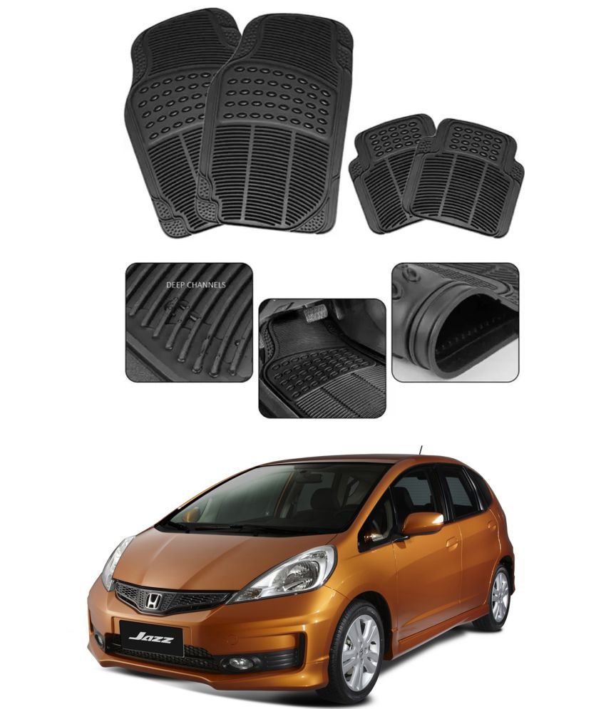     			RONISH Car Rubber Mat (Set Of 4) Foot Mat For Honda Jazz