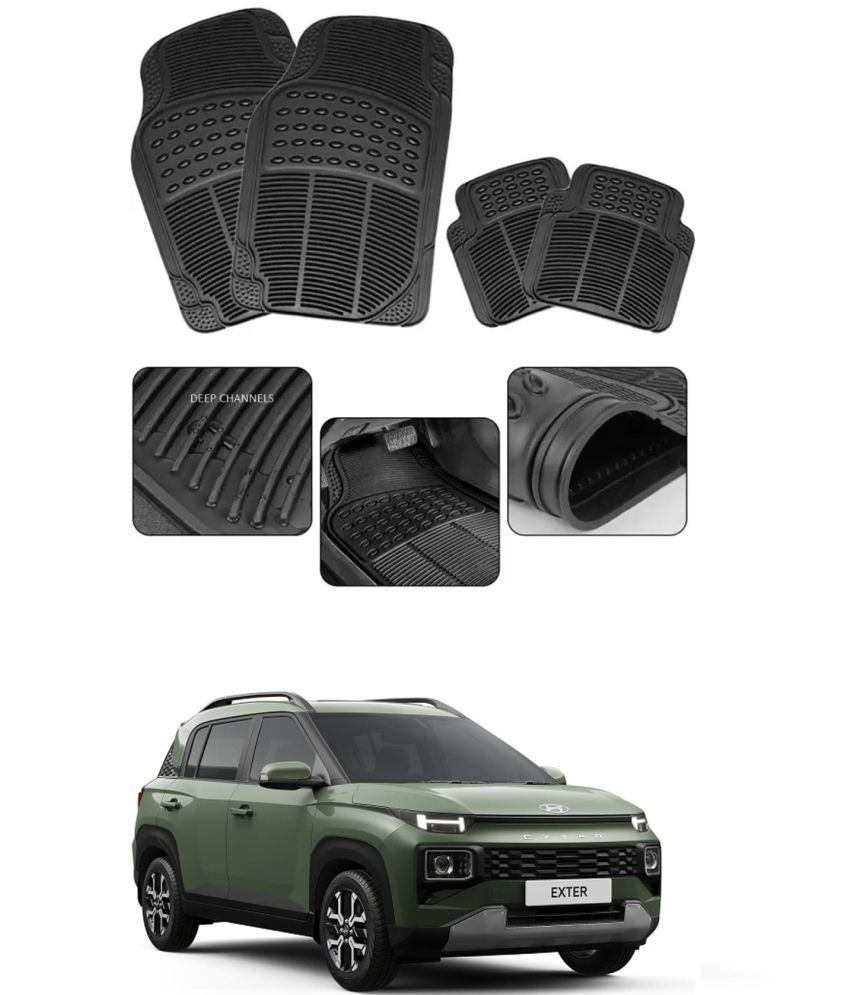     			RONISH Car Rubber Mat (Set Of 4) Foot Mat For Hyundai Exter