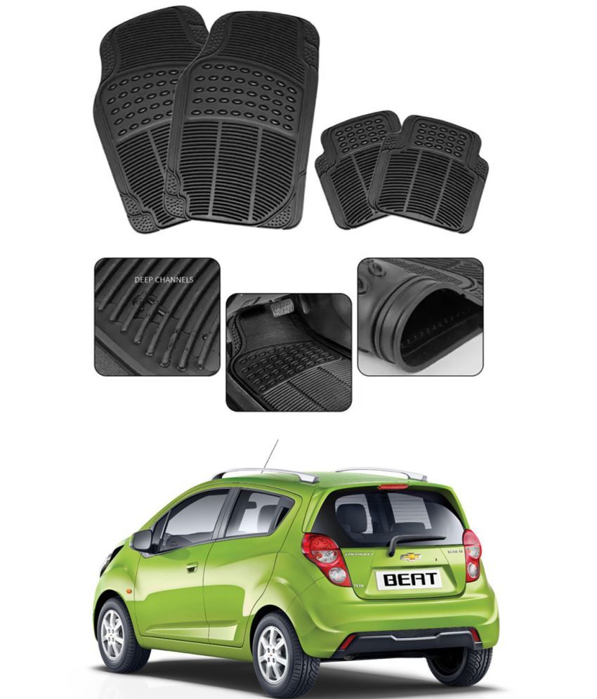     			RONISH Car Rubber Mat (Set Of 4) Foot Mat For Chevrolet Beat