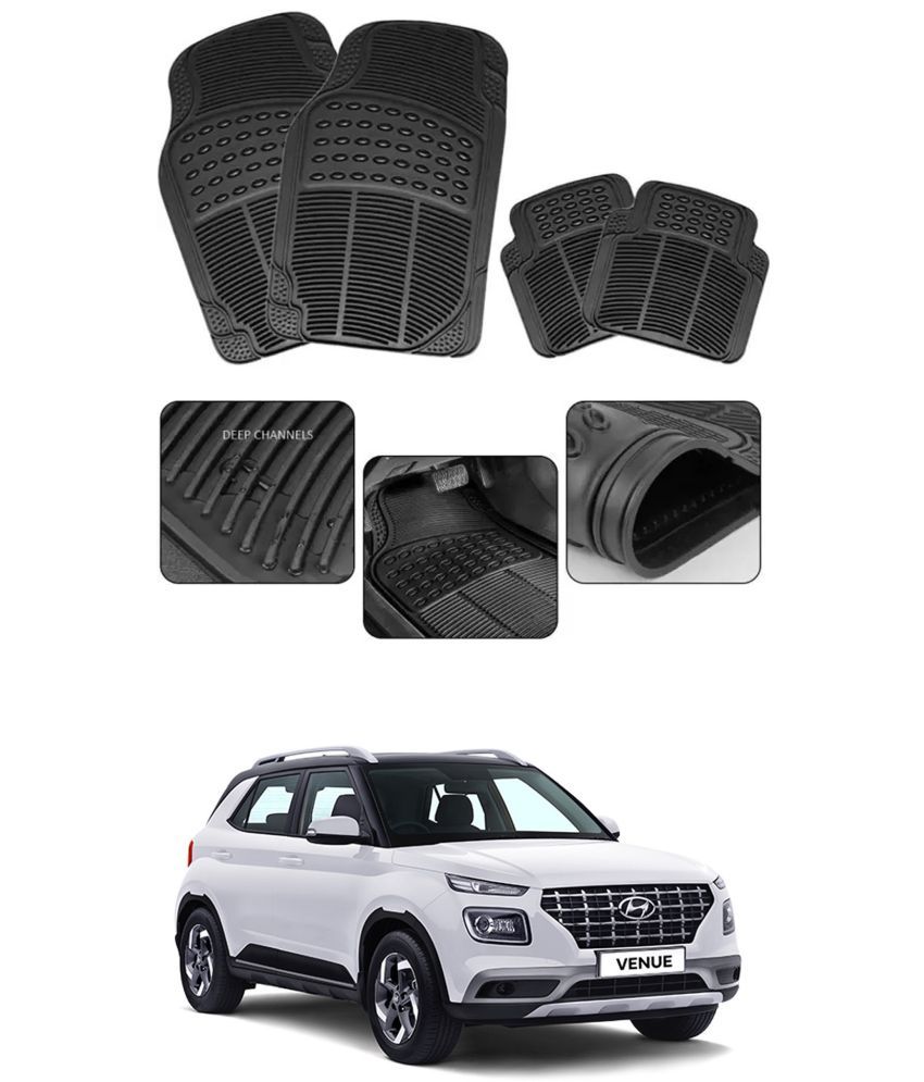     			RONISH Car Rubber Mat (Set Of 4) Foot Mat For Hyundai Venue