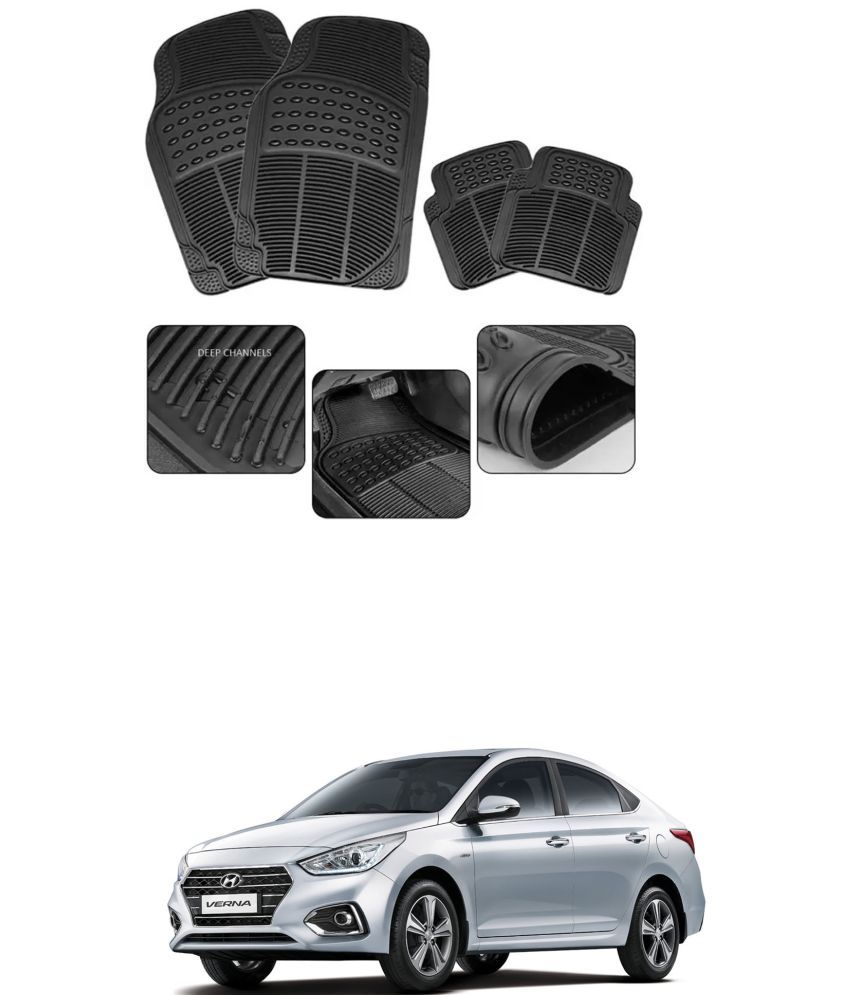     			RONISH Car Rubber Mat (Set Of 4) Foot Mat For Hyundai Verna