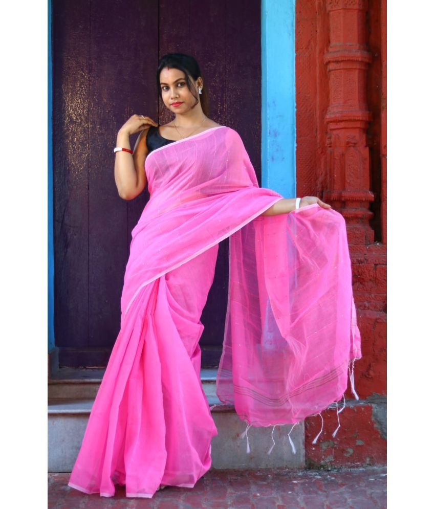     			SARADA HANDLOOM Art Silk Embellished Saree With Blouse Piece ( Pink , Pack of 1 )