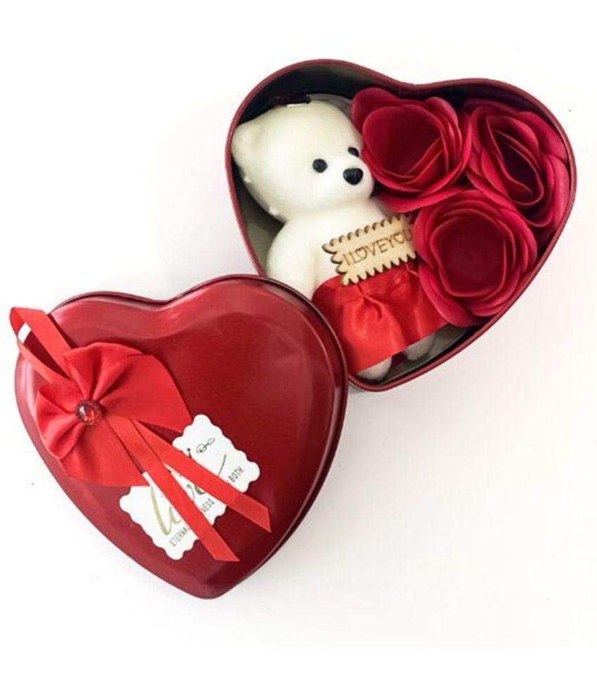     			THRIFTKART Red Paper Mache Valentine Hamper