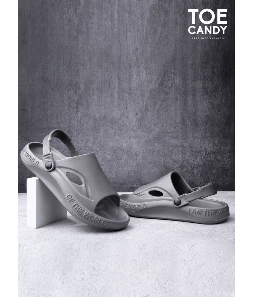     			TOE CANDY - Grey Men's Sandals