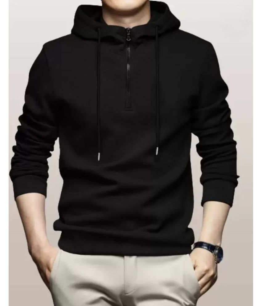     			Try This Cotton Blend Hooded Men's Sweatshirt - Black ( Pack of 1 )