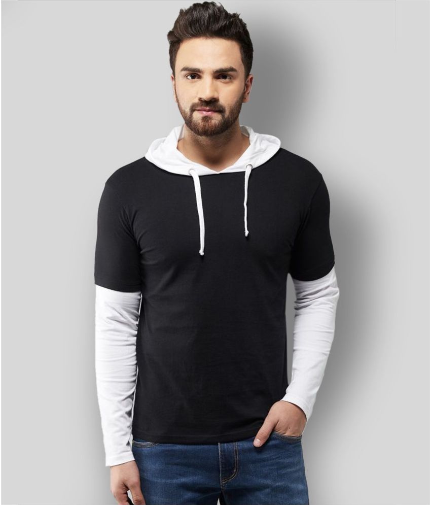     			Try This Cotton Blend Hooded Men's Sweatshirt - Black ( Pack of 1 )