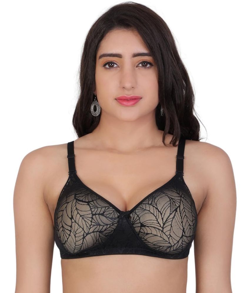     			Arc de Shapes Pack of 1 Net Lightly Padded T-Shirt Bra For Women ( Black )