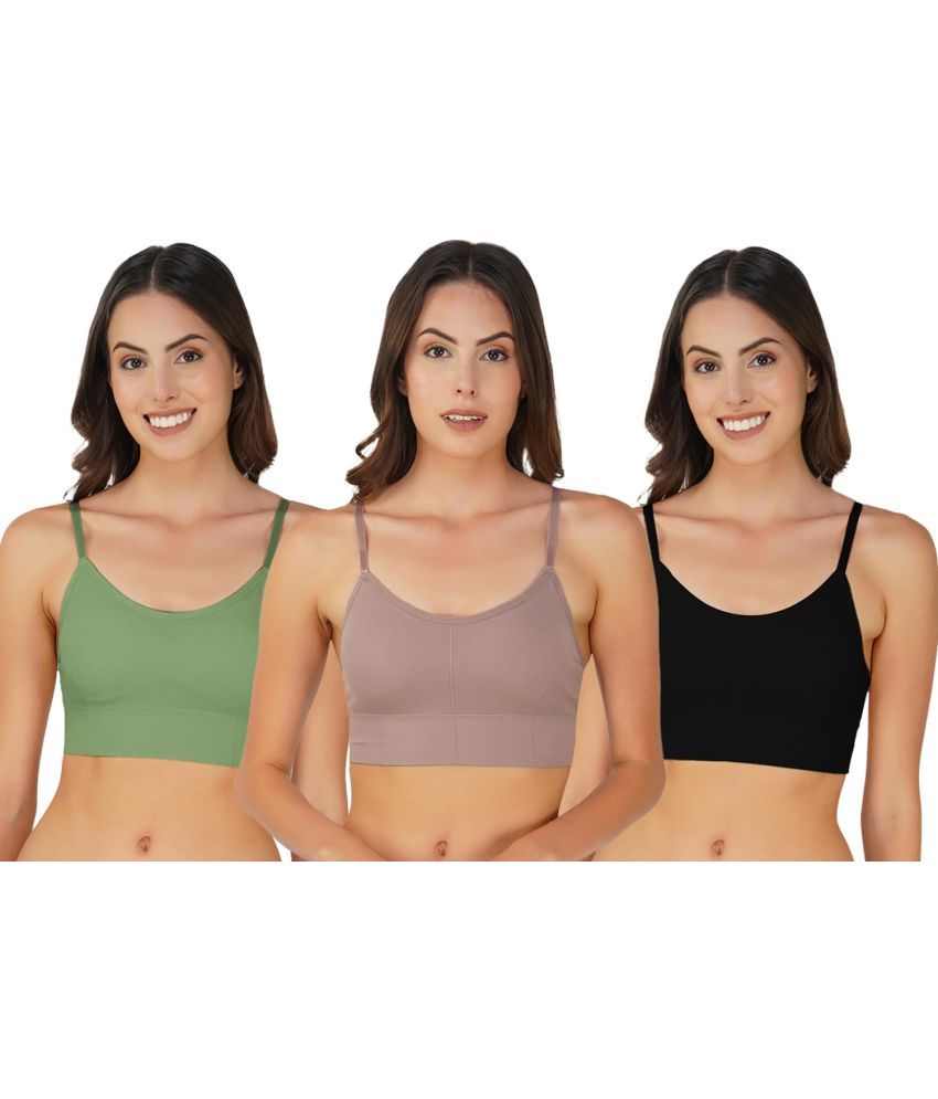     			Arc de Shapes Pack of 3 Nylon Lightly Padded Teenage Bra For Women ( Multicolor3 )