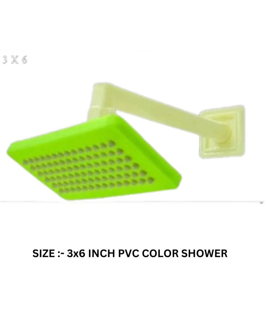     			COSWARE 3x6" PVC Green Feny Shower with 9" Arm Plastic (ABS) Overhead Shower