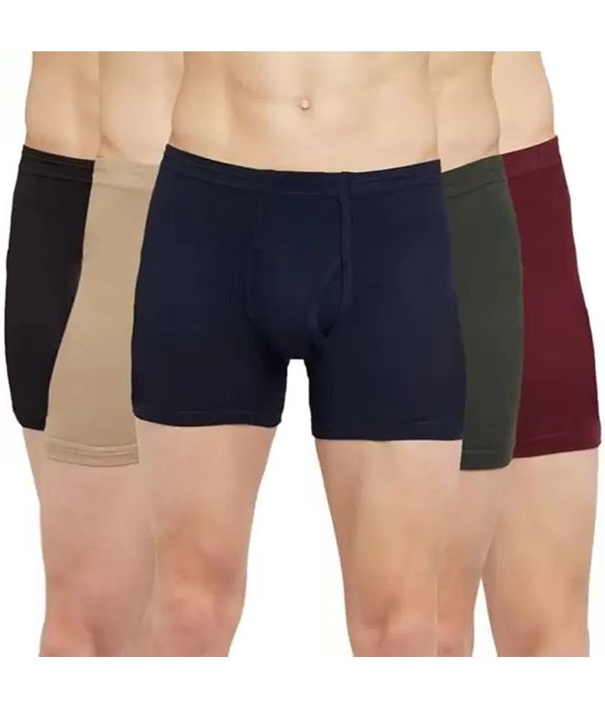     			Cavenders Pack of 5 Cotton Blend Trunks For Men's ( Multicolor )