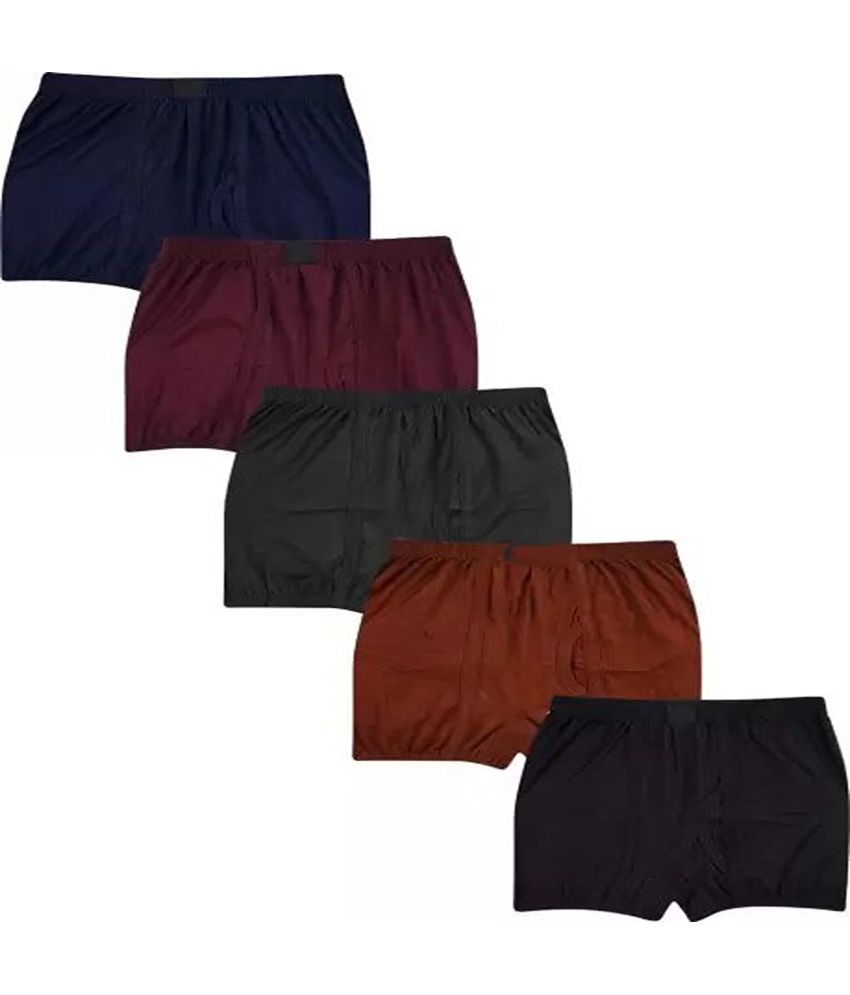     			Cavenders Pack of 5 Cotton Blend Trunks For Men's ( Multicolor )