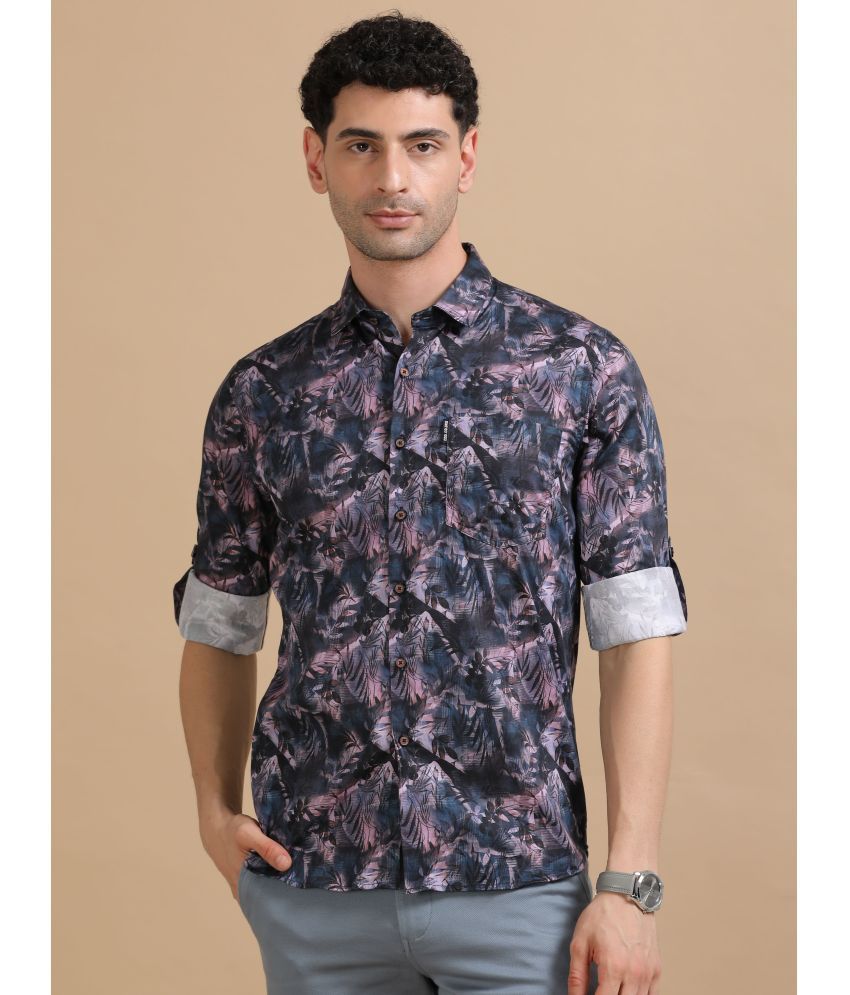     			Cool Colors 100% Cotton Slim Fit Printed Full Sleeves Men's Casual Shirt - Purple ( Pack of 1 )