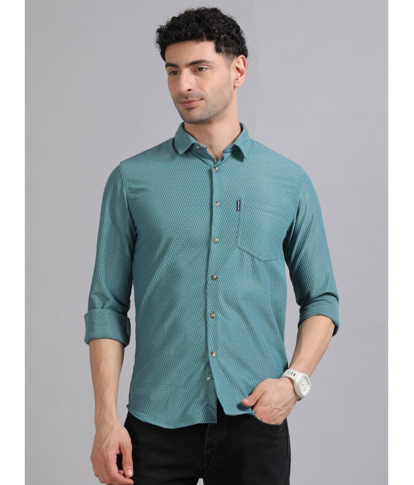     			Cool Colors 100% Cotton Slim Fit Printed Full Sleeves Men's Casual Shirt - Green ( Pack of 1 )