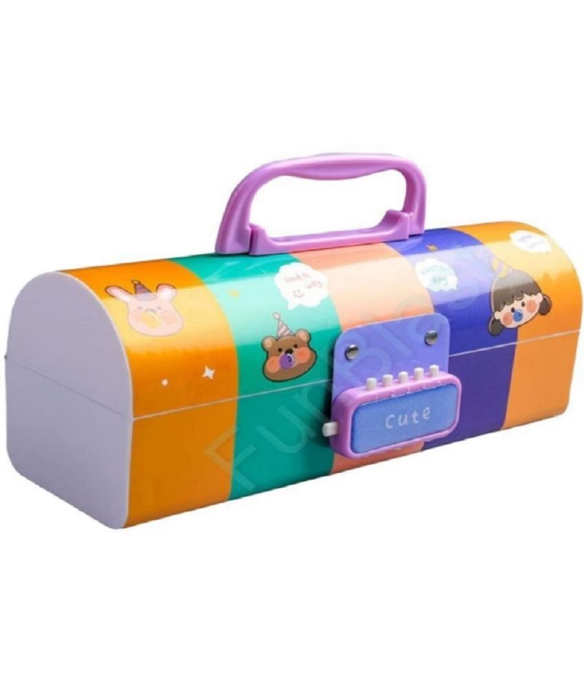     			DENFE  Pencil Box – Suitcase Style Password Lock Pencil Case, Multi-Layer Pen & Pencil Box for Kids, Boys, Girls, Stationary