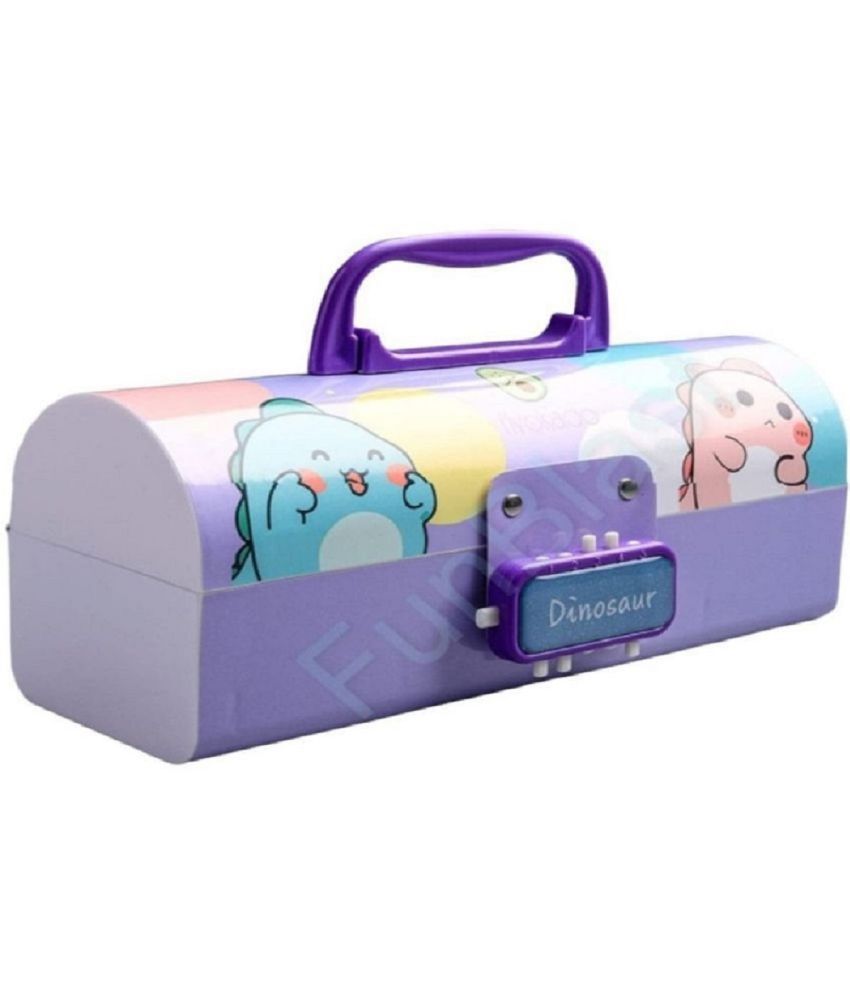     			DENFE Plastic Pen Pencil Box Suitcase Style Password Lock Pencil Case Multi-Layer Pencil Box Stationary Organizer Case for Boys Girls Kids