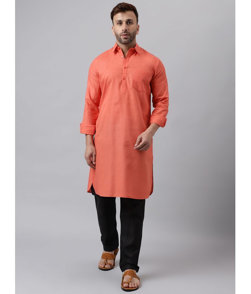     			Hangup Red Blended Fabric Regular Fit Men's Kurta Pyjama Set ( Pack of 1 )