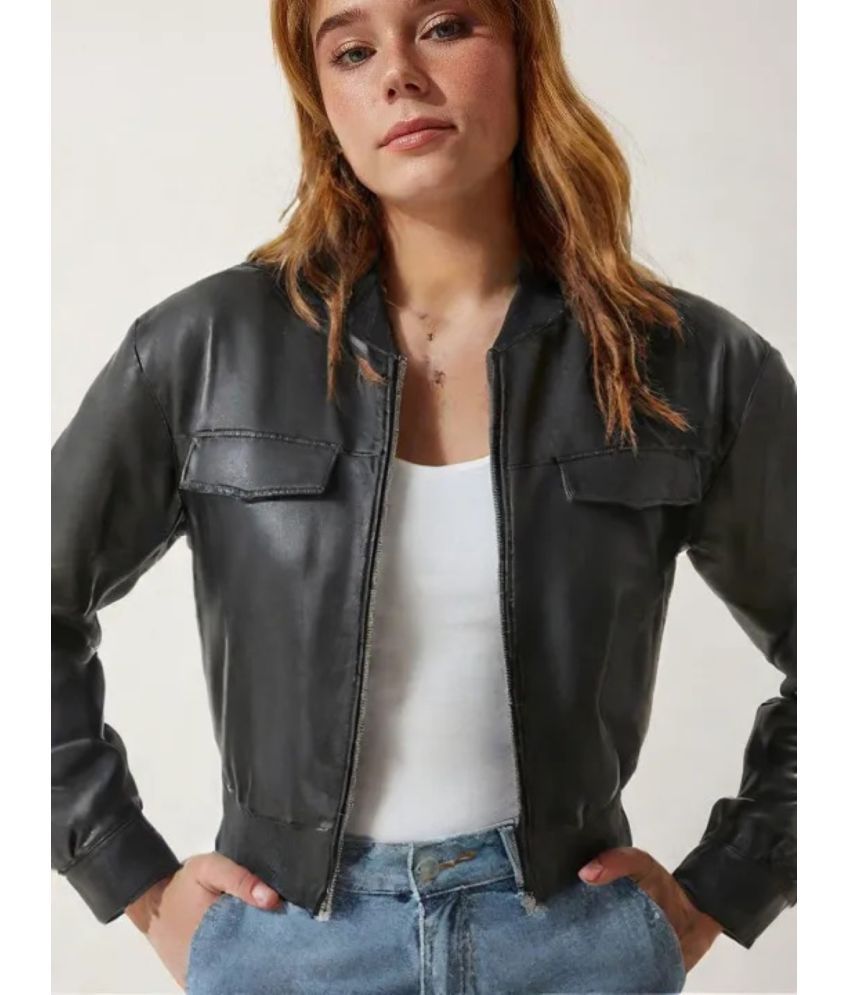     			MAYKR - Leather Black Jackets Pack of 1