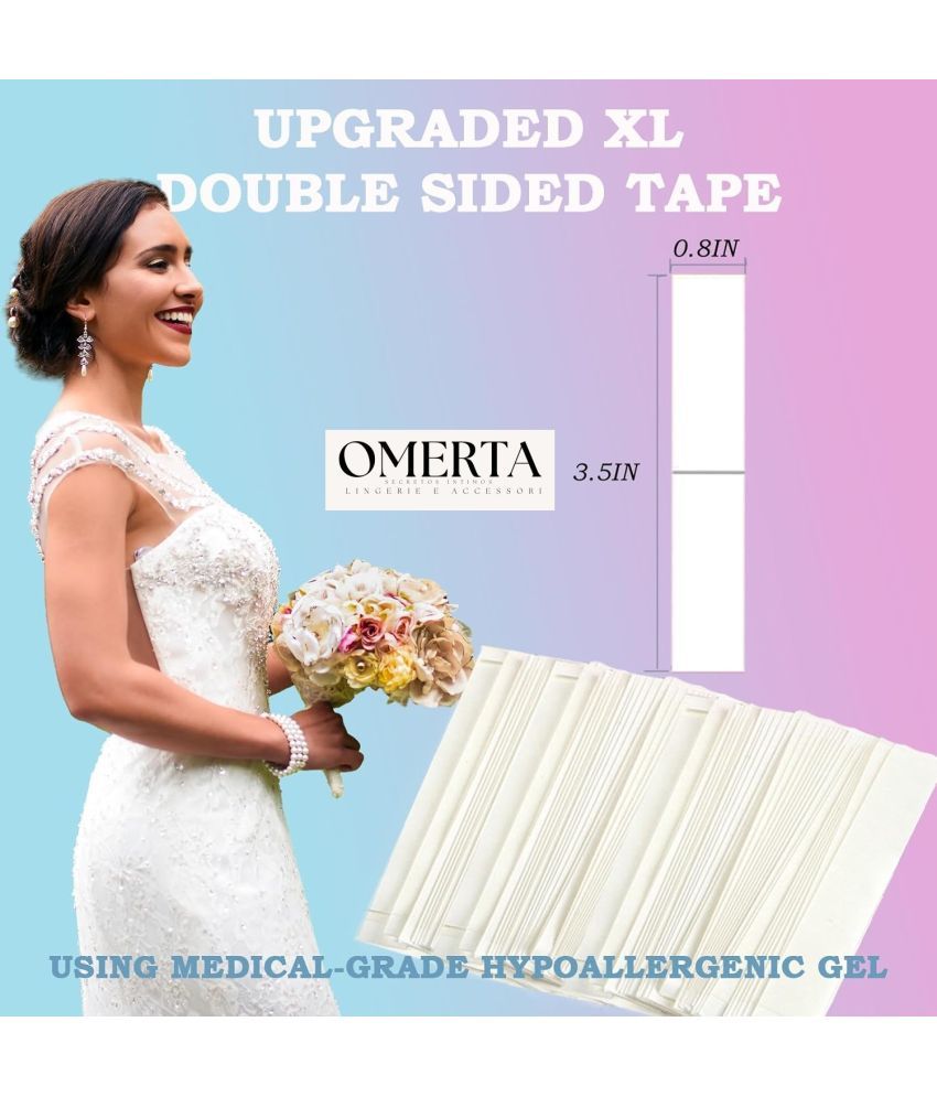     			Omerta Best Quality Cheapest Lingerie Accessories Double Side Invisible Fashion Body Tape with Skin Friendly Adhesive for Low Neck Line Clothes & Dresses - 72 Pcs