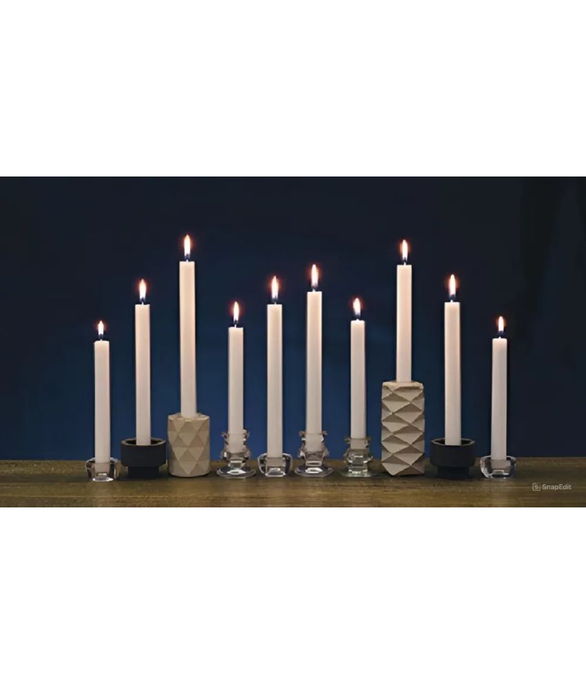     			SHOBHANA COLLECTIONS White Pillar Candle 18 cm ( Pack of 60 )