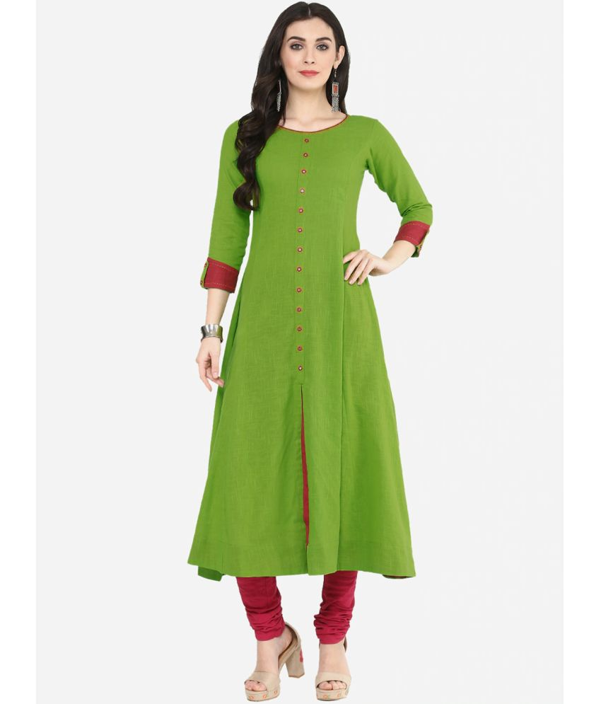     			Yash Gallery Pack of 1 Cotton Solid Anarkali Women's Kurti - ( Maroon )