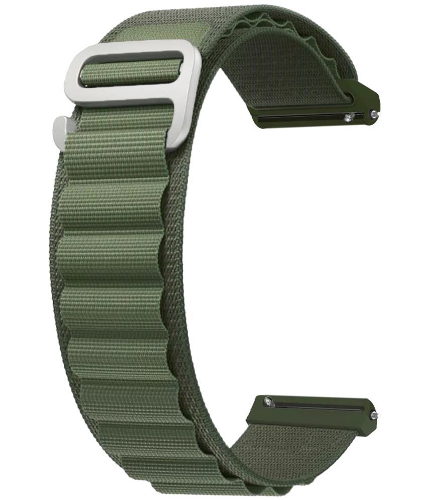     			ACM Watch Strap Nylon 22mm compatible with Fire-Boltt Solace Bsw155 Smartwatch Sports Hook Band Green