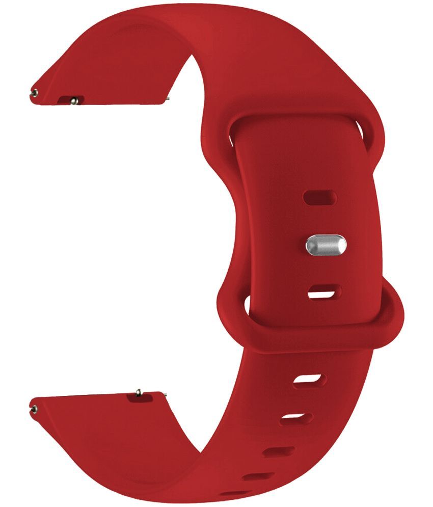     			ACM Watch Strap Silicone Belt 22mm compatible with Boult Crown R Smartwatch Sports Dual Closure Band Red