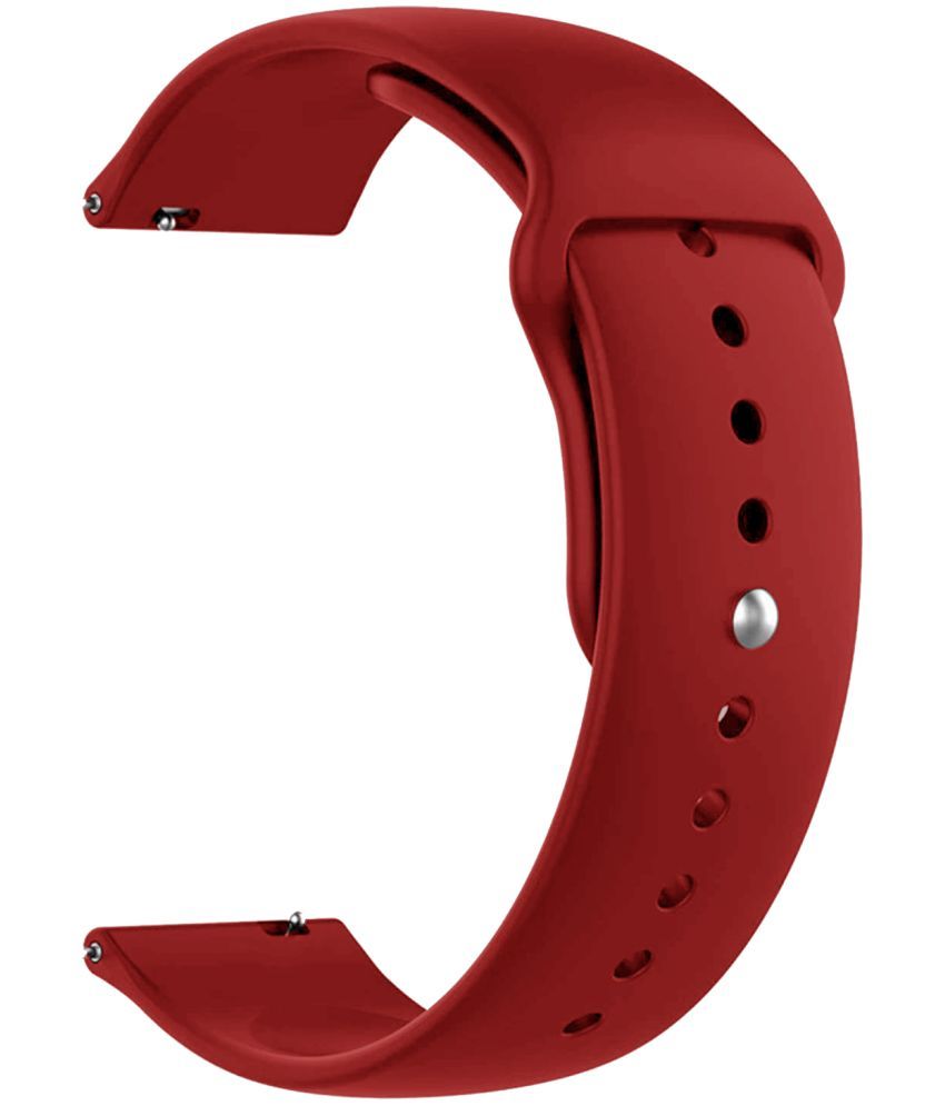     			ACM Watch Strap Silicone Belt 22mm compatible with Amazfit Bip 5 Smartwatch Sports Band Red