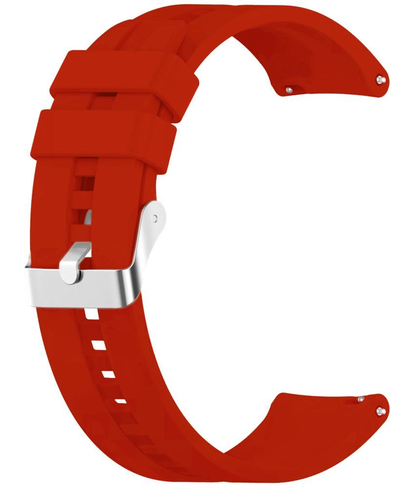     			ACM Watch Strap Silicone Belt 22mm compatible with Boult Crown R Smartwatch Classic Band Red