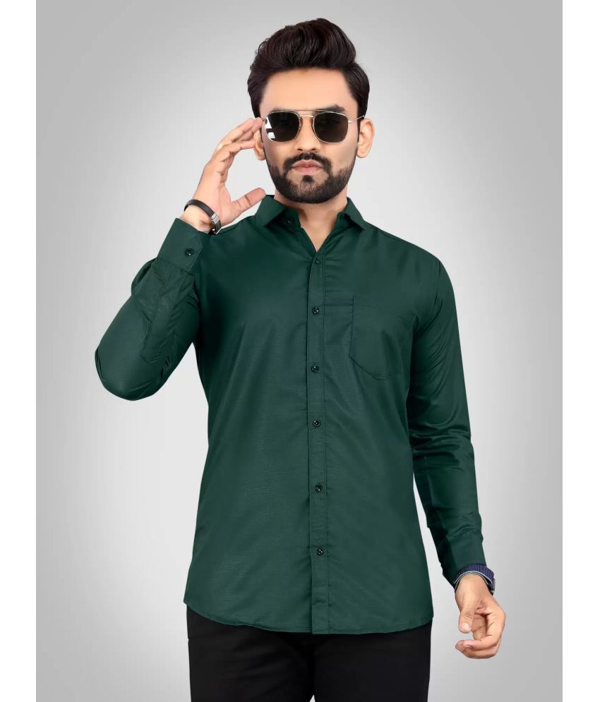     			VERTUSY Cotton Blend Regular Fit Solids Full Sleeves Men's Casual Shirt - Green ( Pack of 1 )