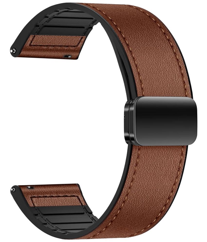     			ACM Watch Strap Leather Magnetic Silicone 22mm compatible with Riviera Rsw-006 Smartwatch Belt Luxury Band Brown