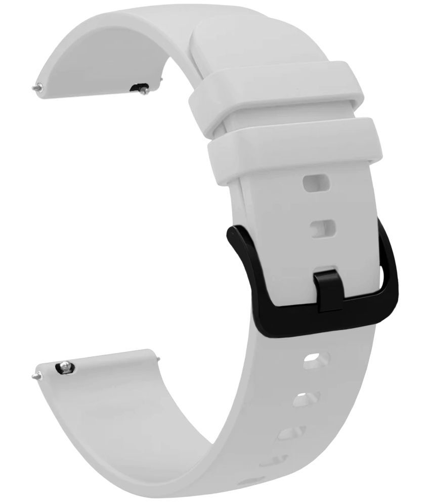     			ACM Watch Strap Silicone Belt 22mm compatible with Maxima Max Pro Flash Smartwatch Hook Band White