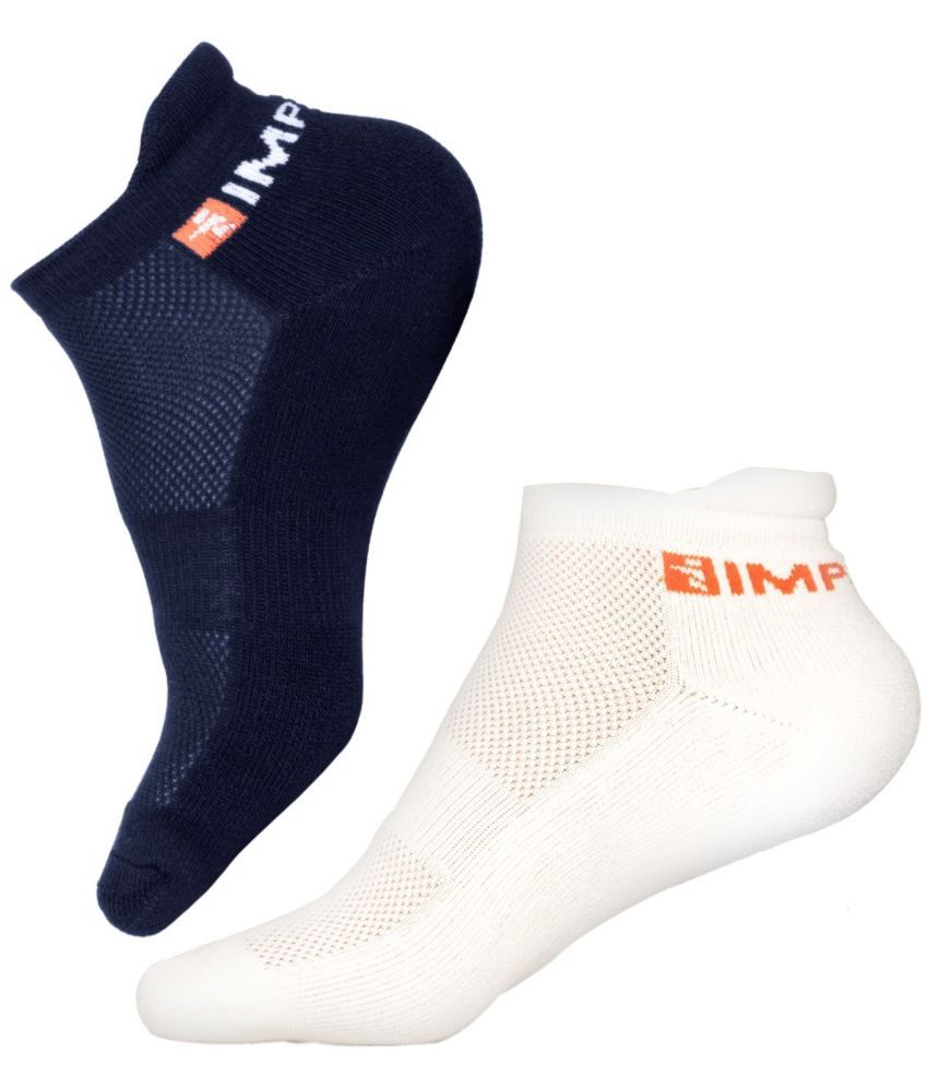     			Impetus Pack of 2 Women's Cotton Blend Ankle Length Socks ( White,Blue )