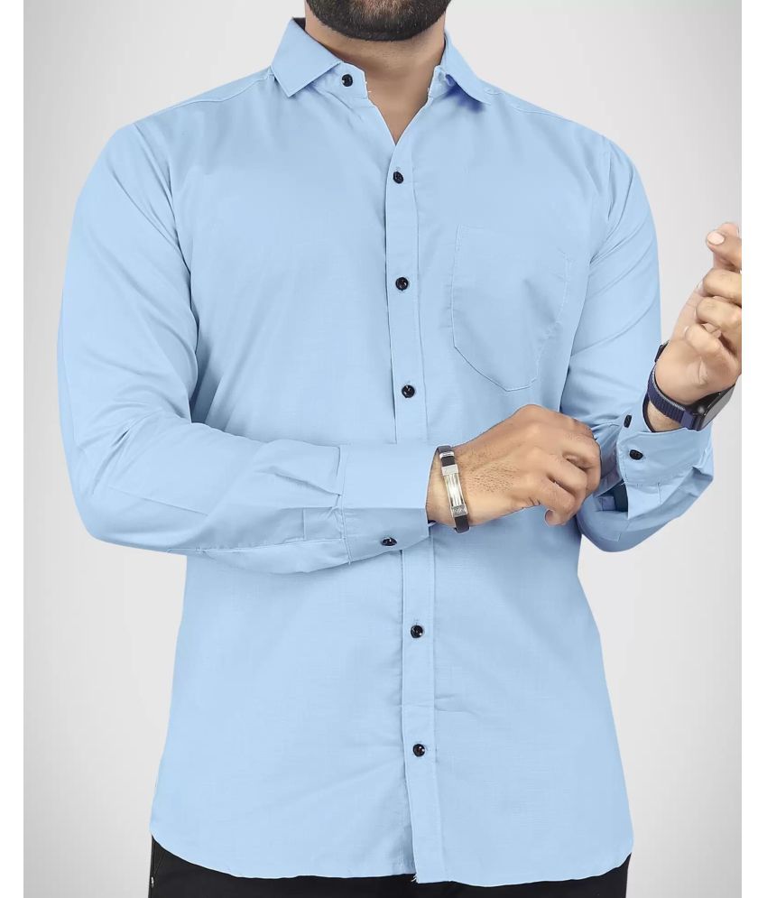     			VERTUSY Cotton Blend Regular Fit Solids Full Sleeves Men's Casual Shirt - Light Blue ( Pack of 1 )