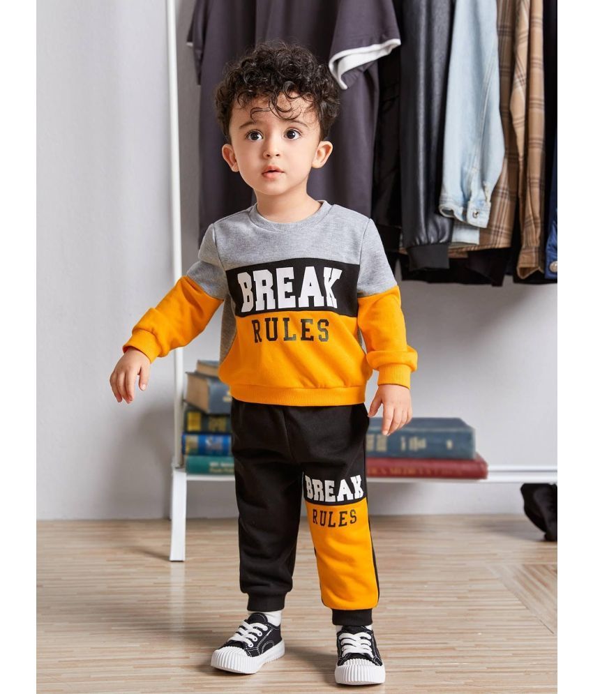     			Billyball Pack of 1 Unisex Cotton Sweatshirt & Joggers Set ( Yellow )