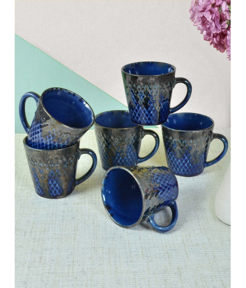     			FABINALIV FLCUP-1028 Geometric Ceramic Tea Cup 170 ml ( Pack of 6 )