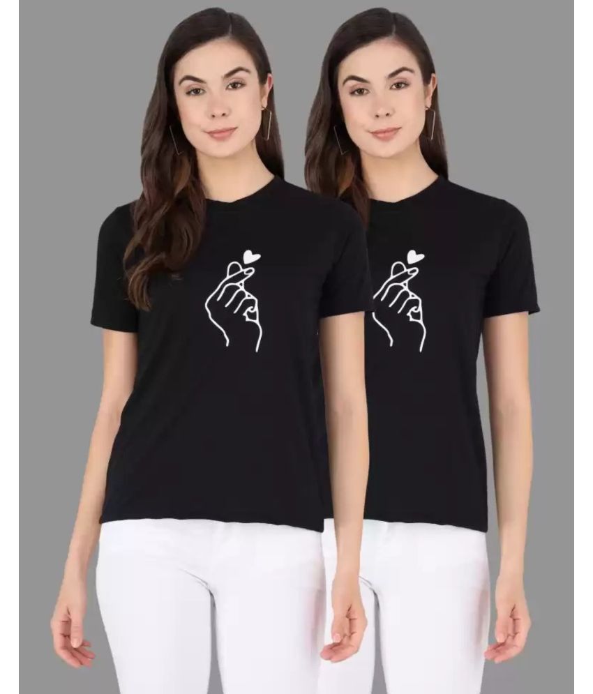     			Kashian Pack of 2 Cotton Blend Women's T-Shirt ( Black )