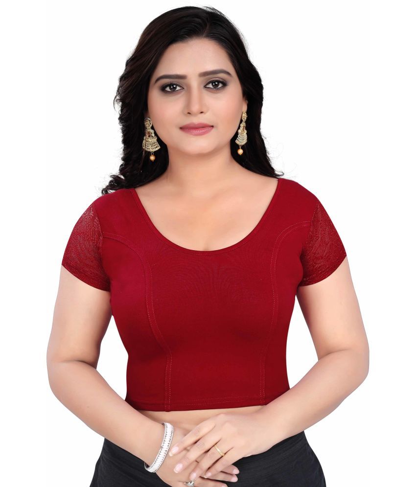     			RUNAYA NX Maroon Readymade without Pad Cotton Women's Blouse ( Pack of 1 )