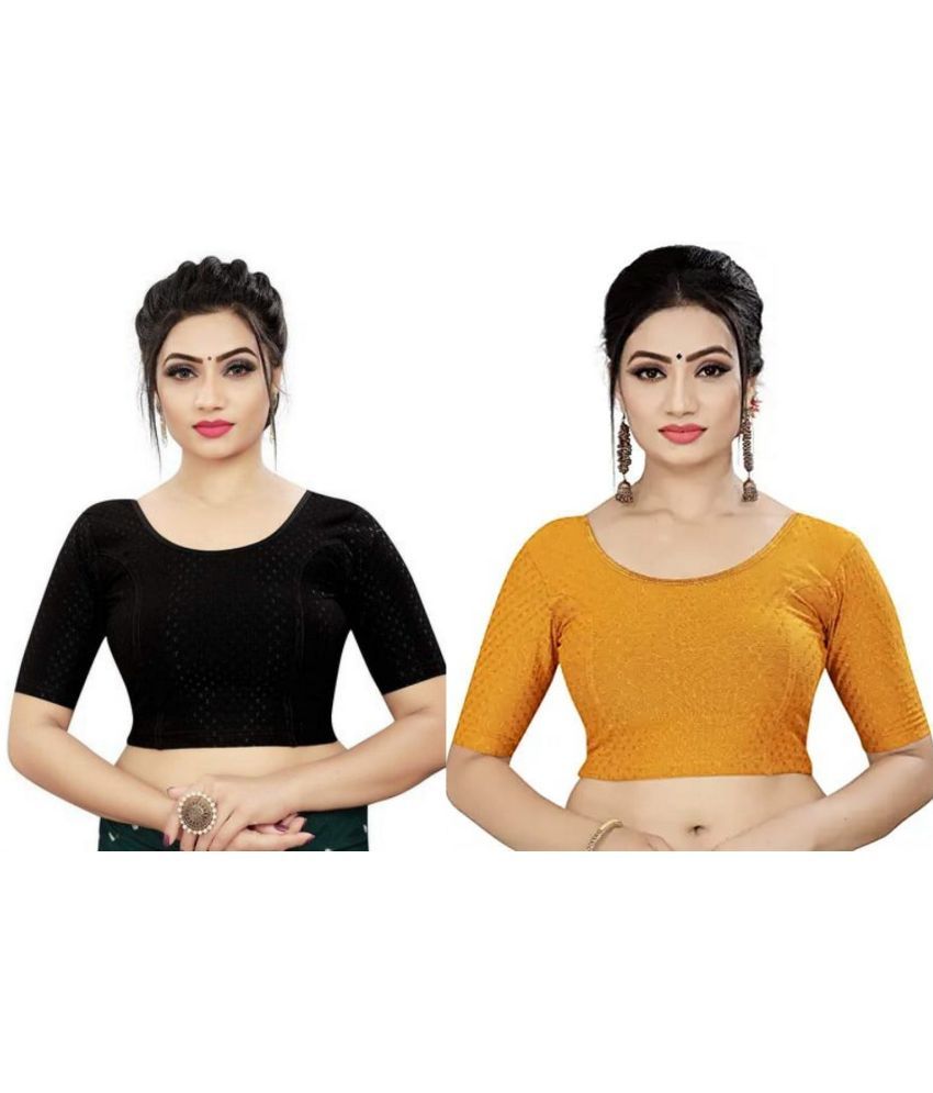     			RUNAYA NX Multicolor Readymade without Pad Lycra Women's Blouse ( Pack of 2 )