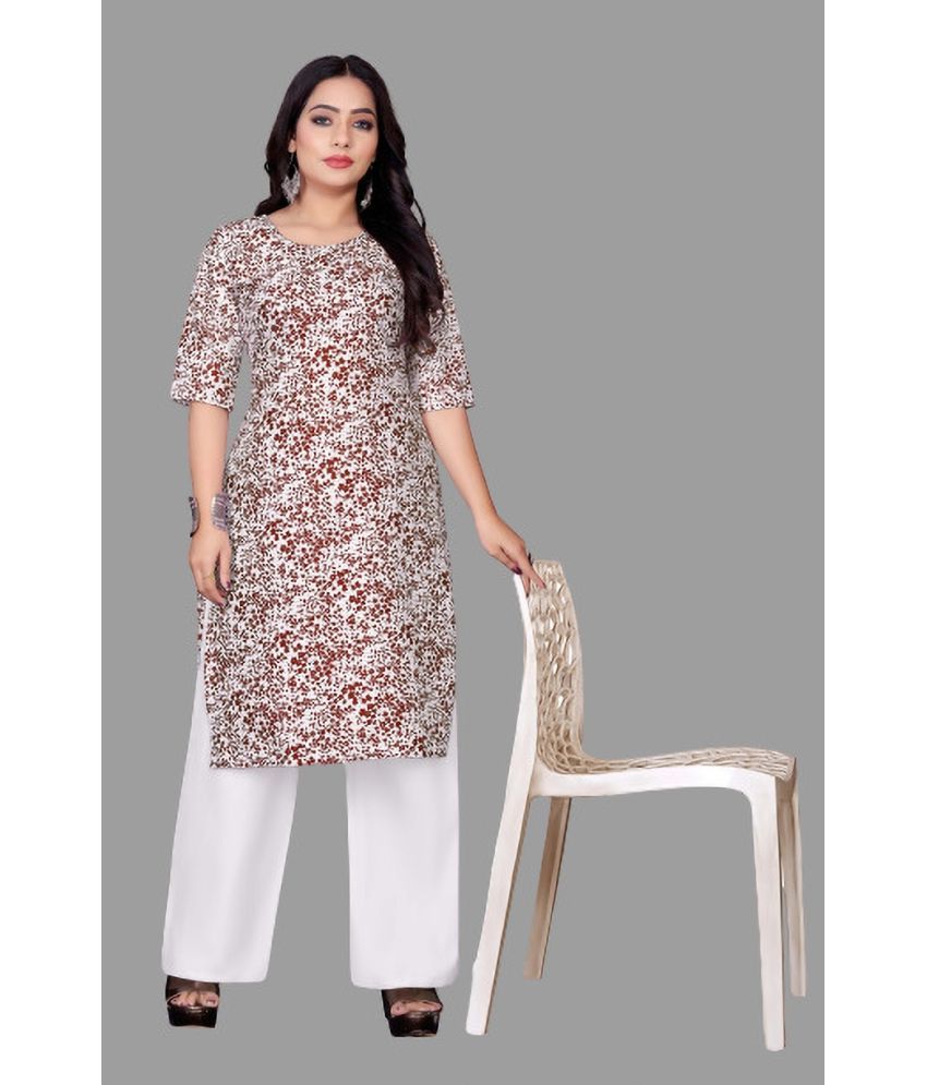     			RUNAYA NX Pack of 1 Rayon Printed A-line Women's Kurti - ( Brown )