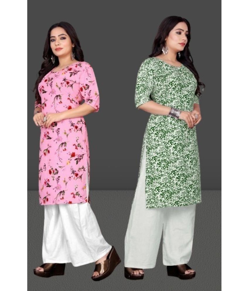     			RUNAYA NX Pack of 1 Crepe Printed Straight Women's Kurti - ( Multicolor )