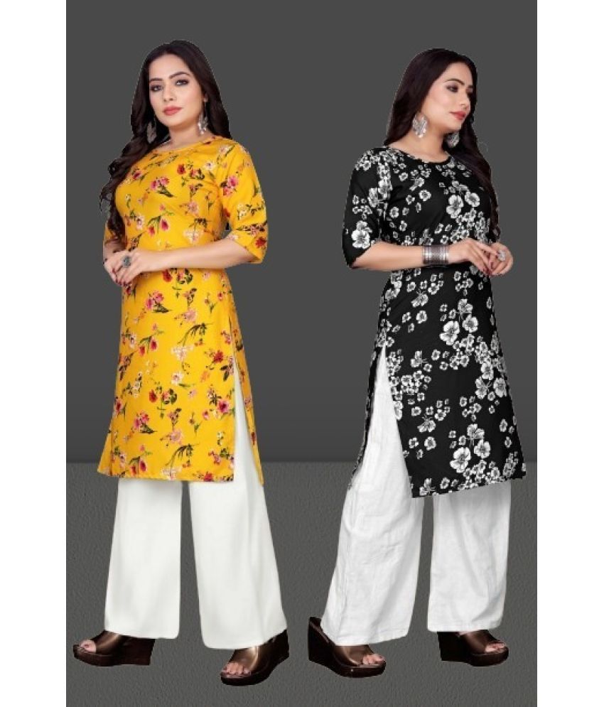     			RUNAYA NX Pack of 2 Crepe Printed A-line Women's Kurti - ( White )