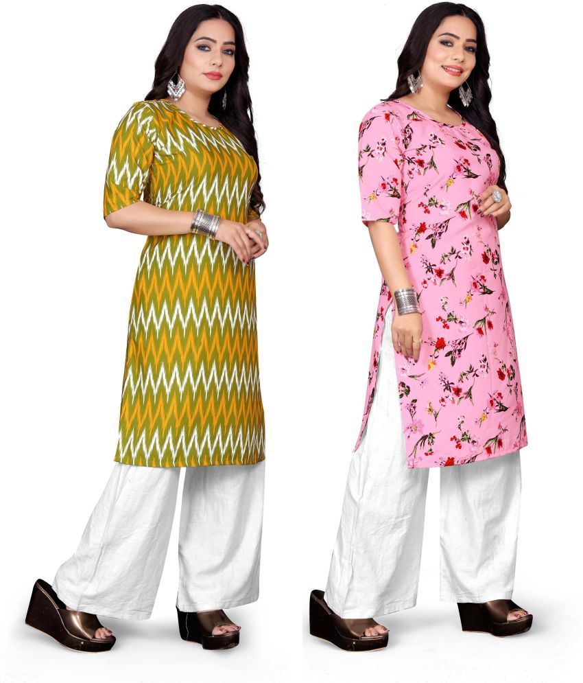     			RUNAYA NX Pack of 2 Rayon Printed A-line Women's Kurti - ( Multicolor )