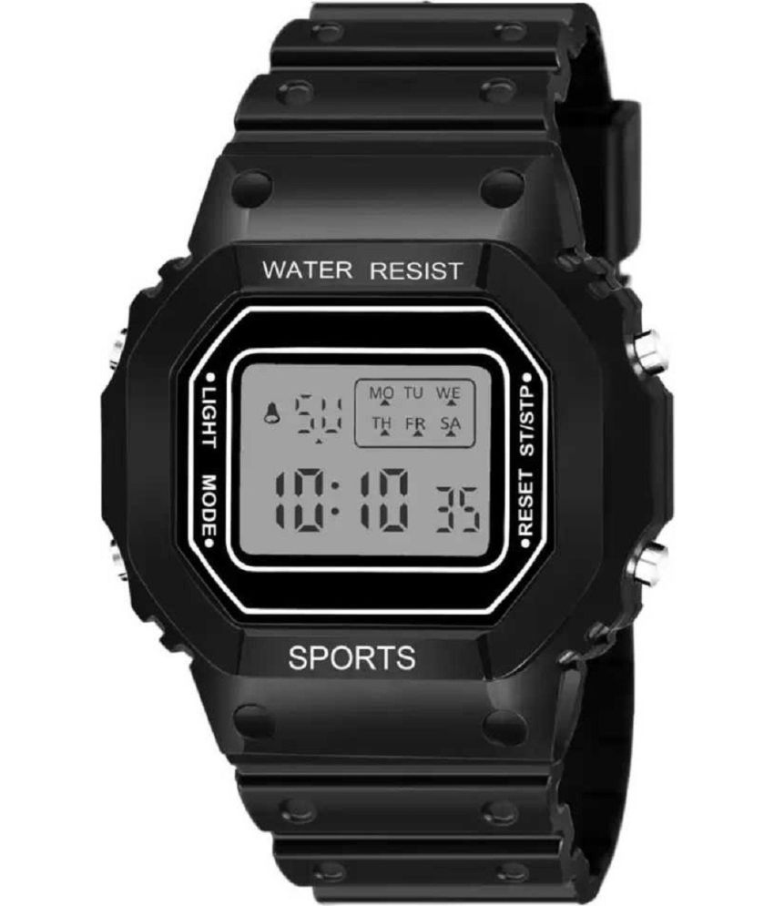     			Rozti Black Silicon Digital Men's Watch