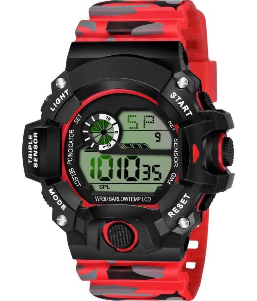     			Rozti Red Silicon Digital Men's Watch