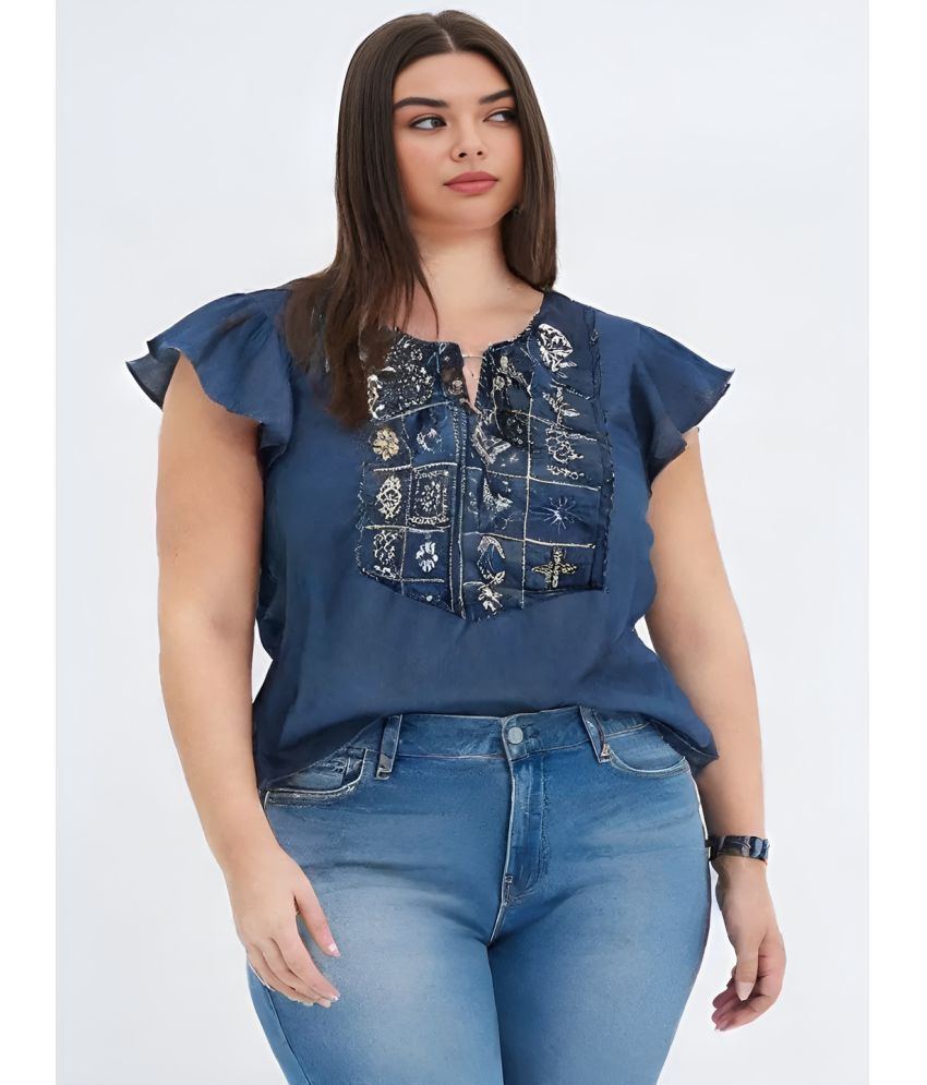     			MAYKR Blue Denim Women's Regular Top ( Pack of 1 )