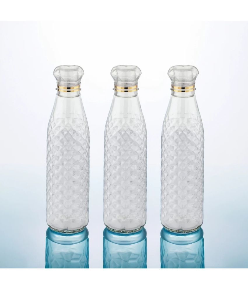     			SARVASHVA TRENDS diamond water bottle, fridge water bottle, bottle White Plastic Fridge Water Bottle 1000 mL ( Set of 3 )